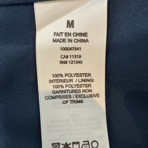 Dynamite Floral Halter Neck Dress Navy and White Sleeveless Elastic Waist M - Picture 9 of 9